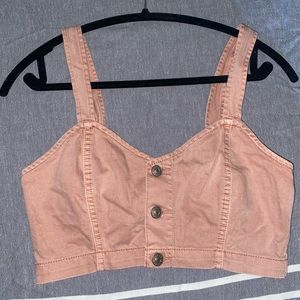 American Eagle Pink Jean Crop Top